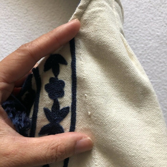 America & Beyond Blue Floral Embroidered Tote - Picture 6 of 12